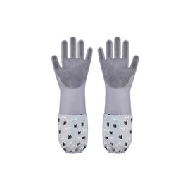 Extra-Long Silicone Pet Grooming Gloves - pfhtd-8597-a-GY