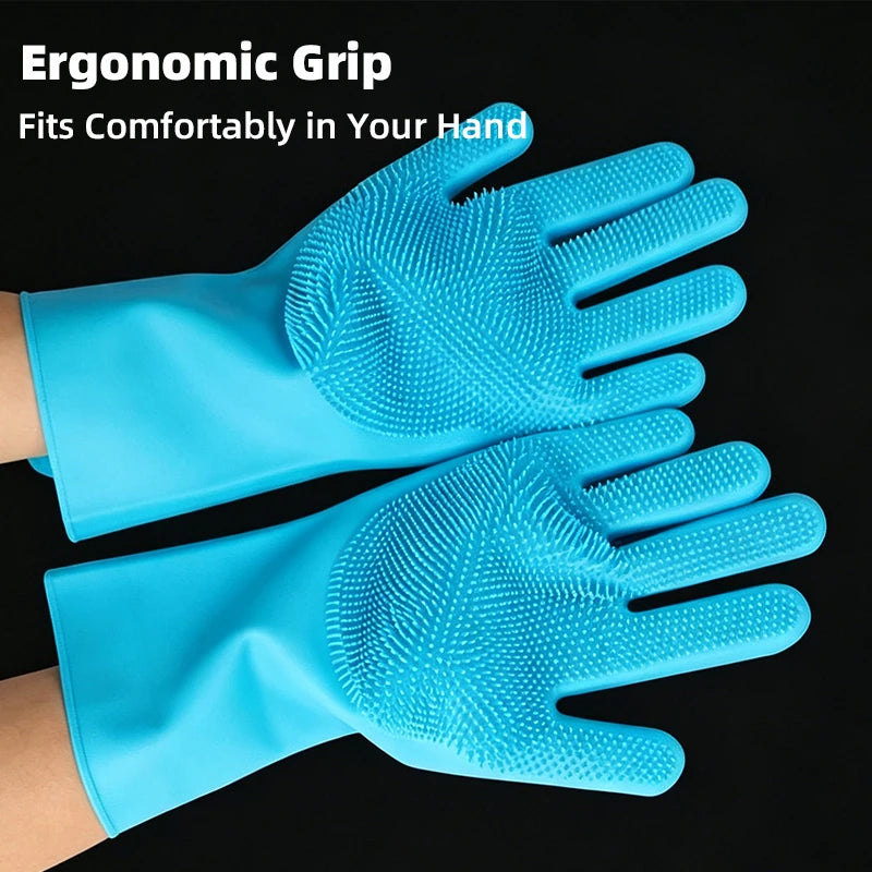 Silicone Pet Bathing Gloves with Massage Bristles - pgzm-8596-3