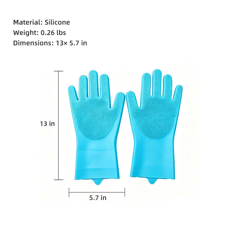 Silicone Pet Bathing Gloves with Massage Bristles - pgzm-8596-5