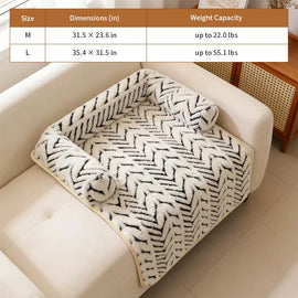 Plush Pet Sofa Protector Bed with Bolster - pkaj-8584-4