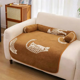 Plush Pet Sofa Protector Bed with Bolster - pkaj-8584-a1-COLOR2