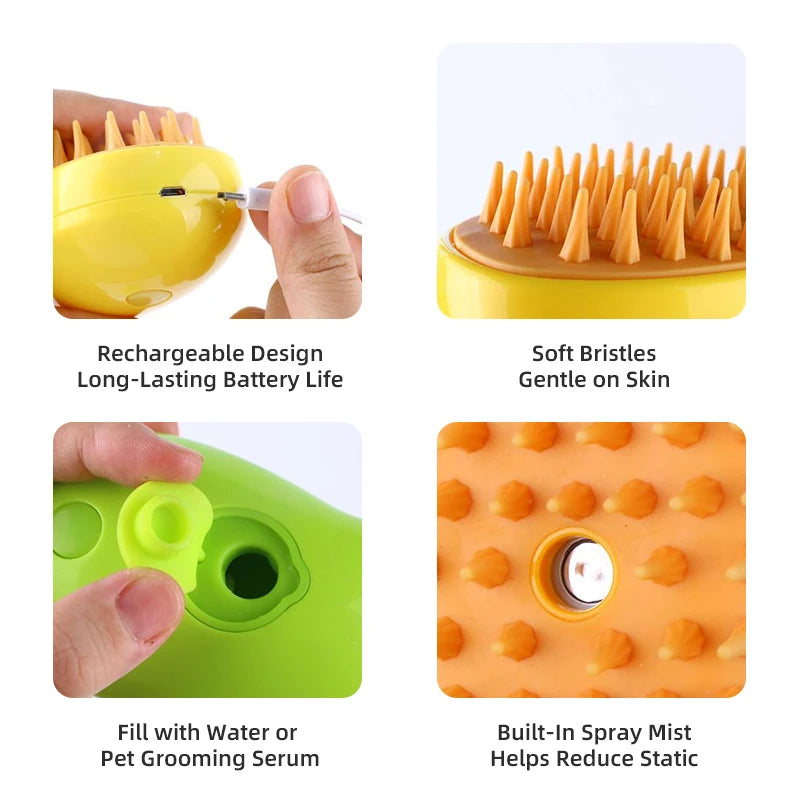 3-in-1 Pet Grooming Brush with Mist Spray - pkcyx-8587-4