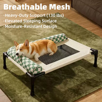 Elevated Cooling Pet Bed with Padded Bolsters