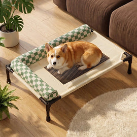 Elevated Cooling Pet Bed with Padded Bolsters - pmcbw-8580-4