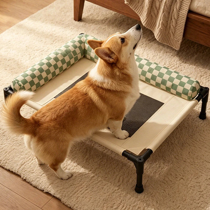 Elevated Cooling Pet Bed with Padded Bolsters - pmcbw-8580-5