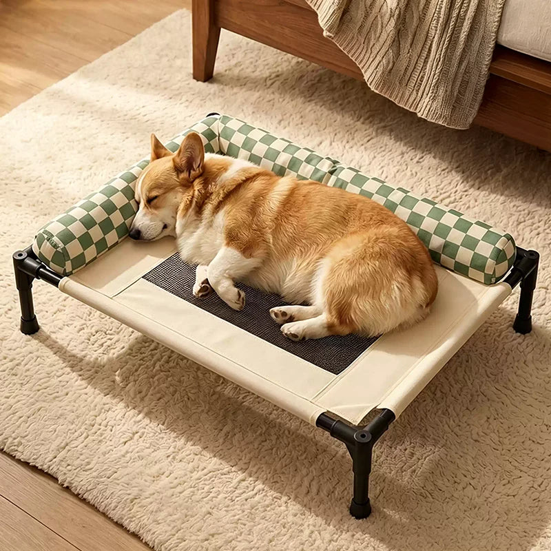 Elevated Cooling Pet Bed with Padded Bolsters - pmcbw-8580