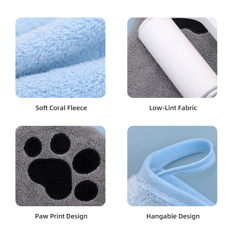 Absorbent Paw-Shaped Pet Grooming Mitt - pmgdj-8586-4