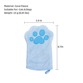 Absorbent Paw-Shaped Pet Grooming Mitt - pmgdj-8586-7