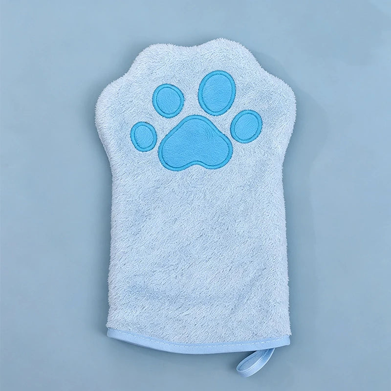 Absorbent Paw-Shaped Pet Grooming Mitt - pmgdj-8586-a1-BU