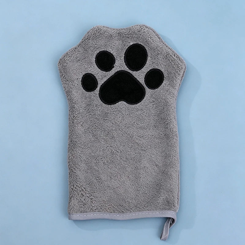Absorbent Paw-Shaped Pet Grooming Mitt - pmgdj-8586-a1-GY