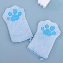 Absorbent Paw-Shaped Pet Grooming Mitt - pmgdj-8586-a2-BU