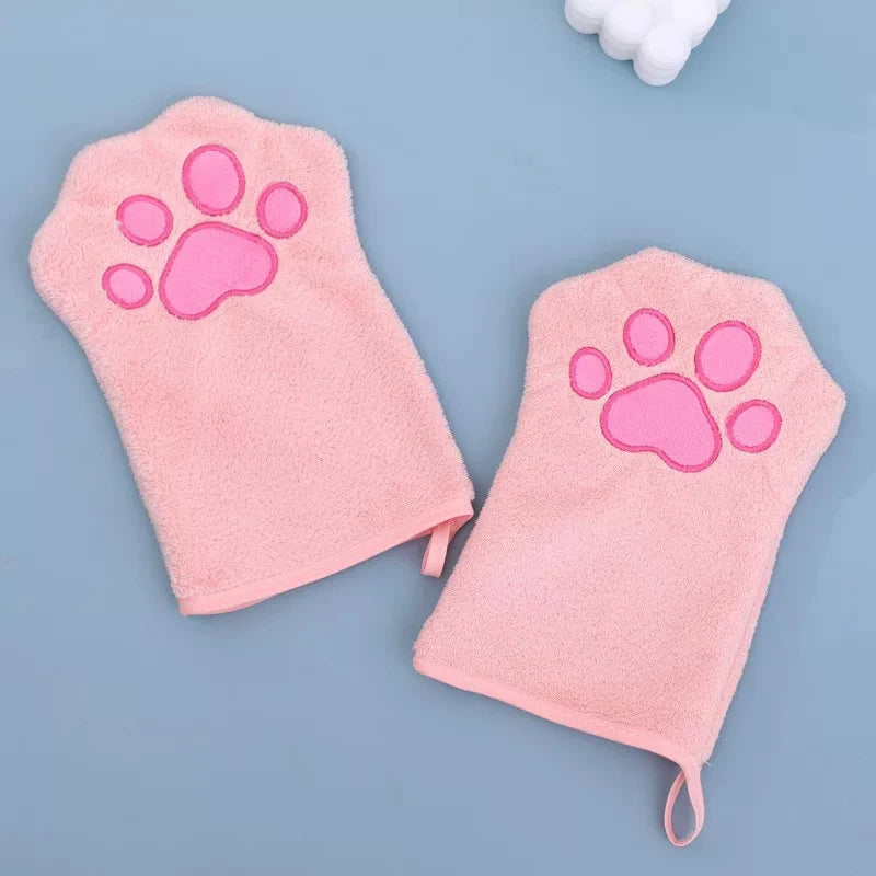 Absorbent Paw-Shaped Pet Grooming Mitt - pmgdj-8586-a2-PK