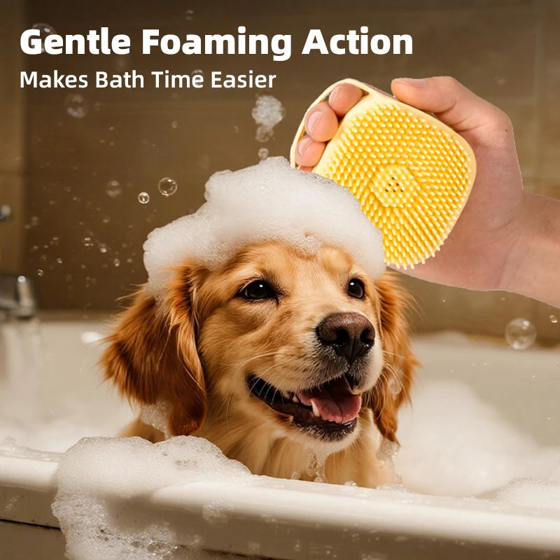 Silicone Shampoo Dispensing Pet Bath Brush - pmlcw-8598-2