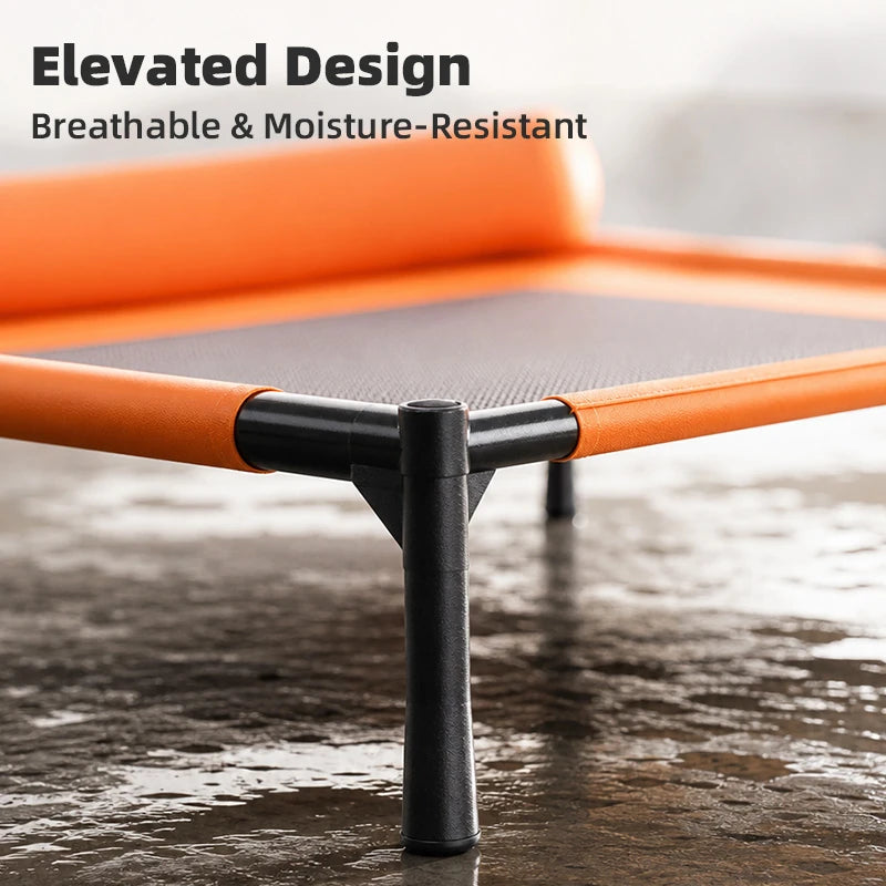 Elevated Mesh Pet Bed with Three-Sided Bolster - pnzcws-8593-3