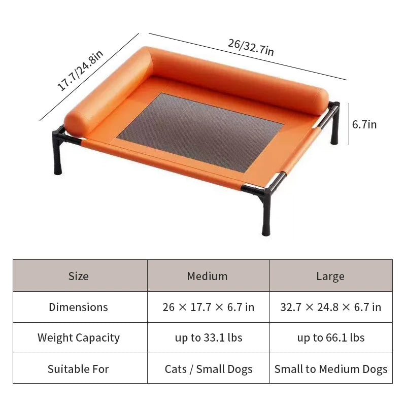 Elevated Mesh Pet Bed with Three-Sided Bolster - pnzcws-8593-7