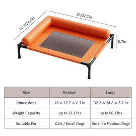 Elevated Mesh Pet Bed with Three-Sided Bolster - pnzcws-8593-7