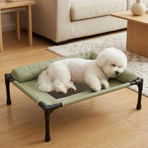 Elevated Mesh Pet Bed with Three-Sided Bolster - pnzcws-8593