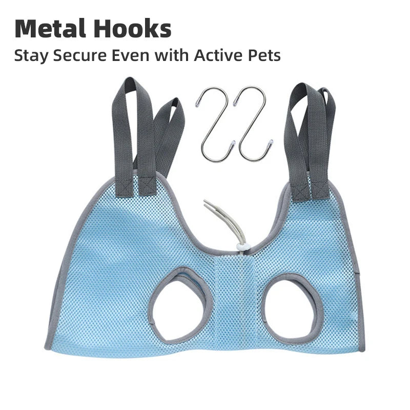 Breathable Pet Grooming Hammock with Hooks - pqxcw-8599-4