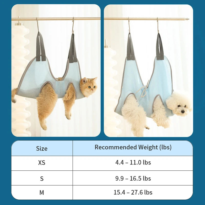 Breathable Pet Grooming Hammock with Hooks - pqxcw-8599-9