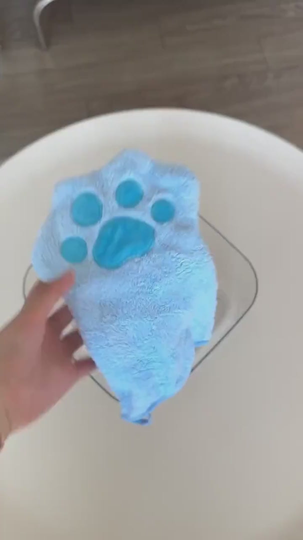 Absorbent Paw-Shaped Pet Grooming Mitt