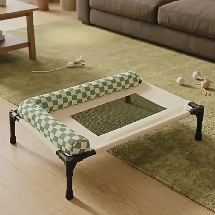 Elevated Cooling Pet Bed with Padded Bolsters