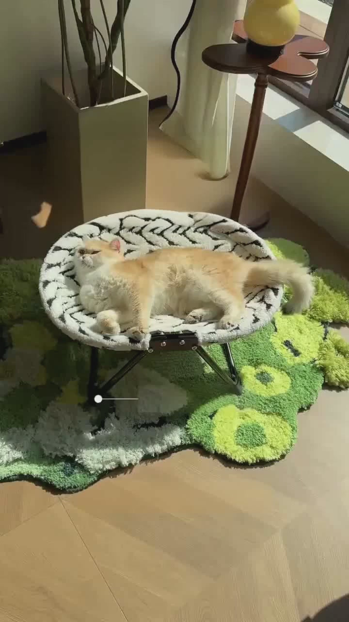 Foldable Elevated Round Pet Bed