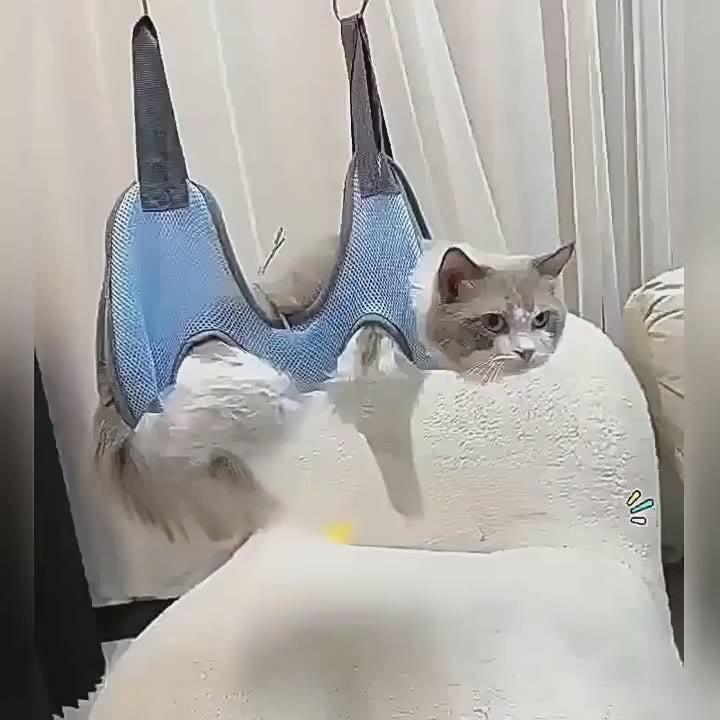 Breathable Pet Grooming Hammock with Hooks