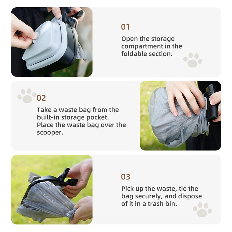 Collapsible Pet Waste Bag Holder and Scooper - pxxdxsj-8592-4