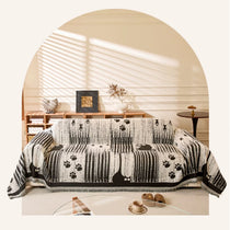 Cartoon Paw Print Chenille Anti-Scratch Throw Couch Cover gsft-9133