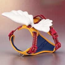 Breathable Demon & Angel Wing Dog Harness with Optional Leash in Harness Only – Yellow