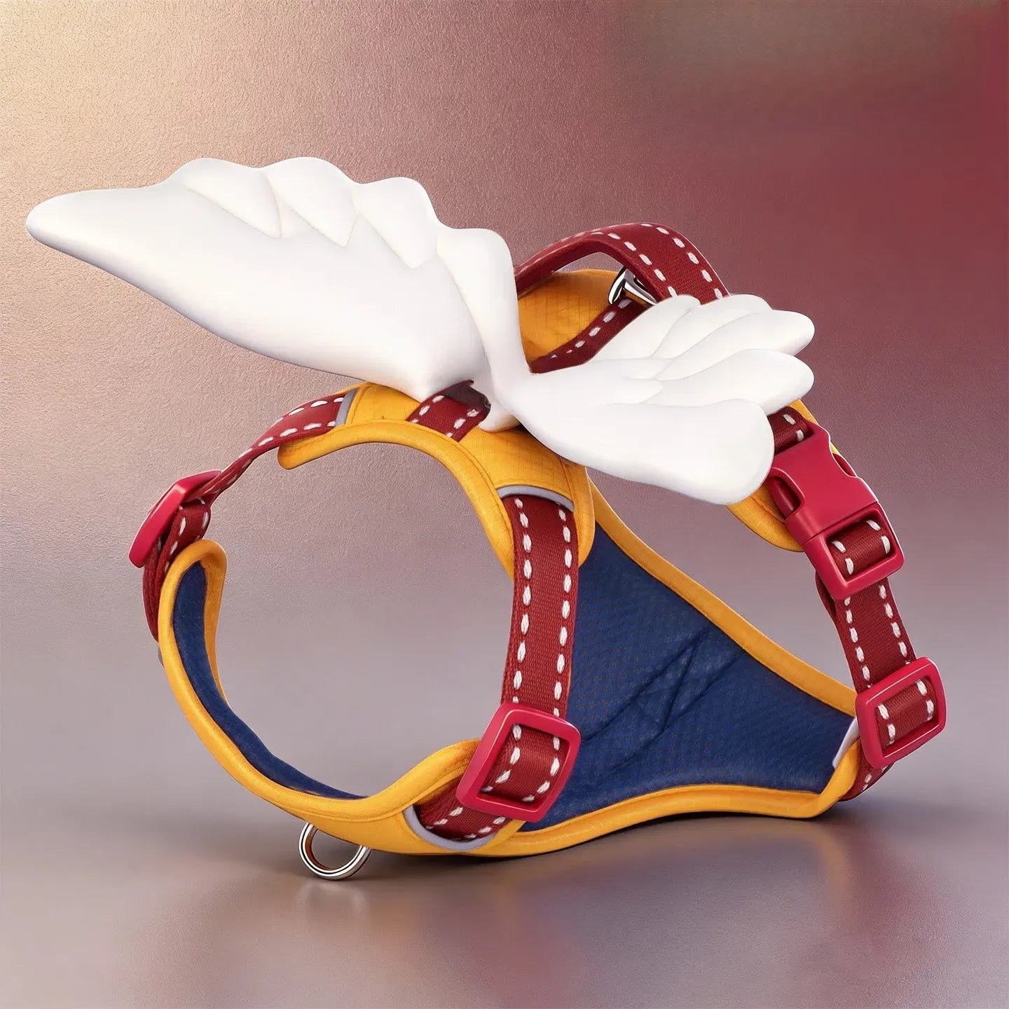 Breathable Demon & Angel Wing Dog Harness with Optional Leash in Harness Only – Yellow