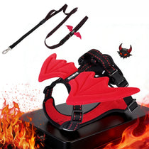 Breathable Demon & Angel Wing Dog Harness with Optional Leash in Harness + Multifunction Leash – Black
