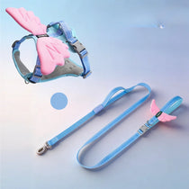 Breathable Demon & Angel Wing Dog Harness with Optional Leash in Harness + Multifunction Leash – Blue
