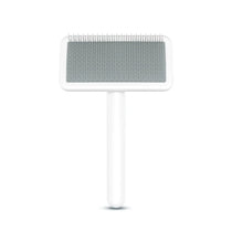 Pet Slicker & Pin Brush for Detangling and Coat Care in Soft-Pin Slicker Brush – White