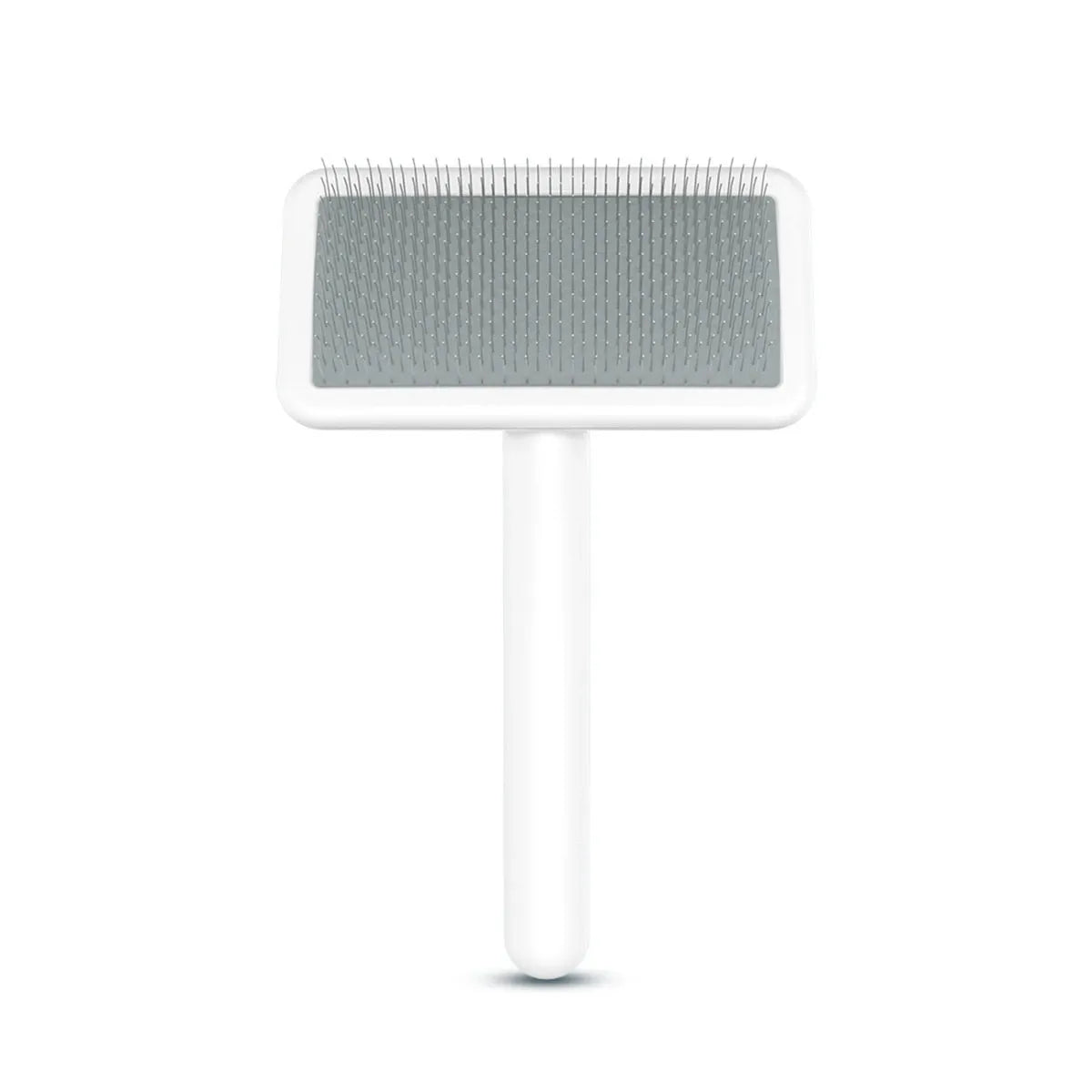 Pet Slicker & Pin Brush for Detangling and Coat Care in Soft-Pin Slicker Brush – White