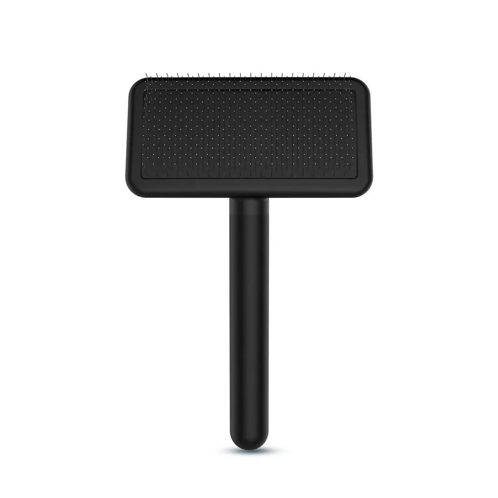 Pet Slicker & Pin Brush for Detangling and Coat Care in Firm-Pin Detangling Brush – Black