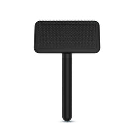 Pet Slicker & Pin Brush for Detangling and Coat Care in Firm-Pin Detangling Brush – Black